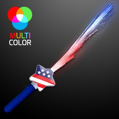 Fiber Optic Stars & Stripes Wand - BLANK