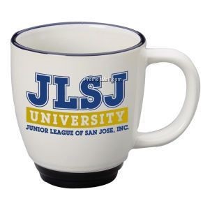 14 Oz. Heartland Bistro Mug (White w/Cobalt Trim)