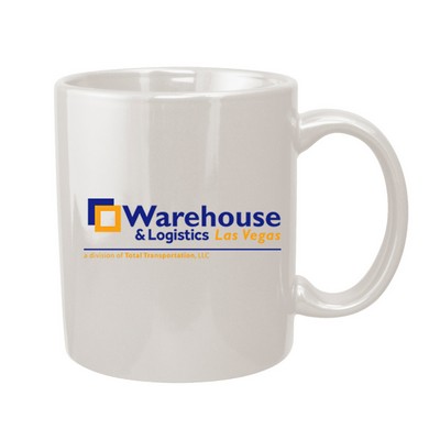 10.5 Oz. White C-Handle Vitrified Mug