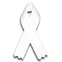 Blank Right To Life Awareness Ribbon w/Tape (3 1/2")