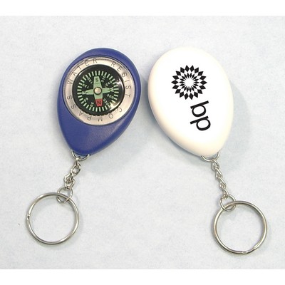 Oval Shape Compass Swivel Keychain