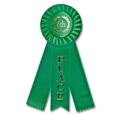 3-1/2" Stock Rosettes W/1-5/8" x 7" Ribbon - 6TH PLACE