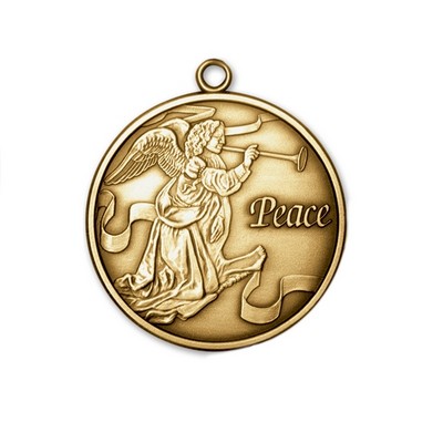 Solid 2" Brass Non Imprinted Stock Angel Ornament