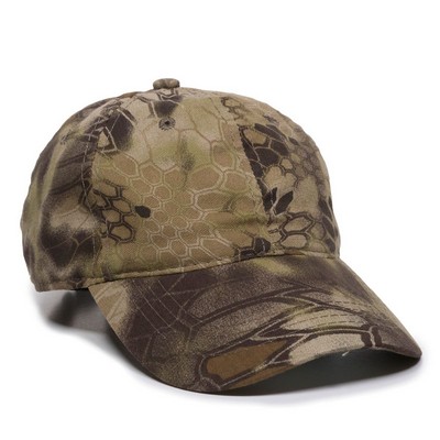 Garment Washed Camo Cap w/Tuck Strap