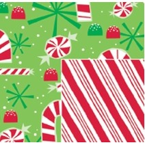 Reversible Contempo Canes Christmas Gift Wrap (417')