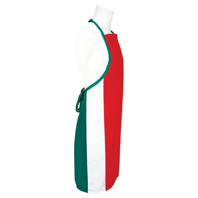 Fame® F33XL FLG Black Long No Pocket Bib Apron Flag Design Red/White/Green