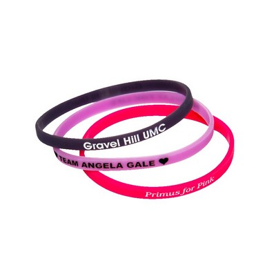 Custom Slim Color Filled Silicone Wristband