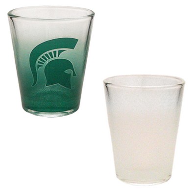 1.5 Oz. White/Clear Shot Glass - Dishwasher Resistant - Precision Spot Color