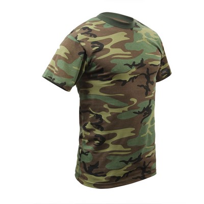 Men's Woodland Camouflage Military T-Shirt (6XL)