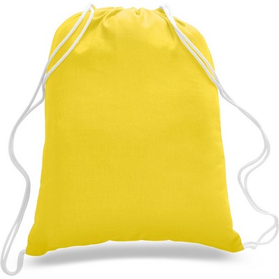 Small Colored 100% Cotton Drawstring Backpack - Blank (14"x18")