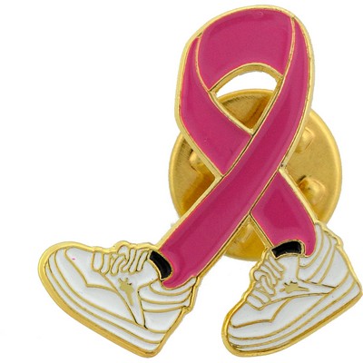 "Walkathon" Pink Ribbon Lapel Pin