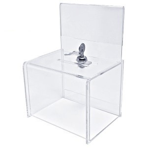 Lockable Clear Coin Box w/Riser