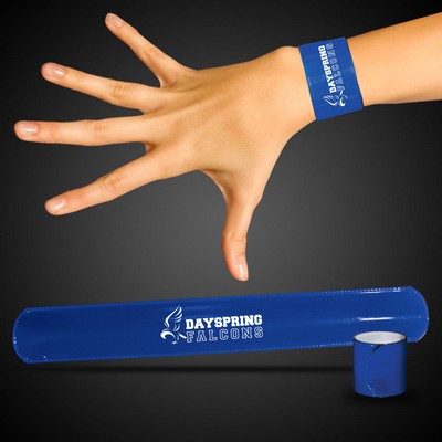 8 3/4" Pad Printed Blue Slap Bracelet