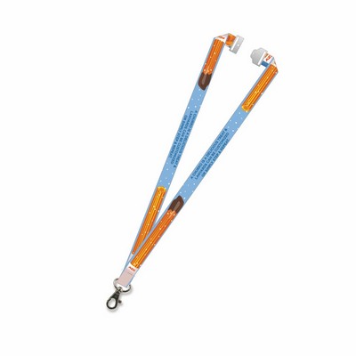 3/4" Digitally Sublimated Lanyard w/ Sew on Breakaway