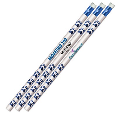 Blue Paw Print Foil Pencils