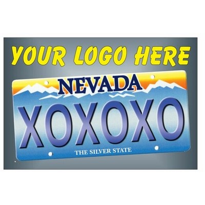 Nevada License Plate Rectangle Badge w/ Bar Pin (2"x3")