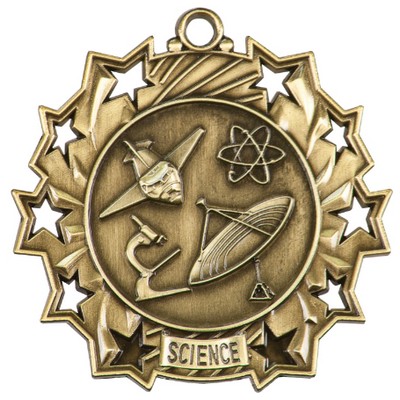 Ten Star Science Medal - 2-1/4"