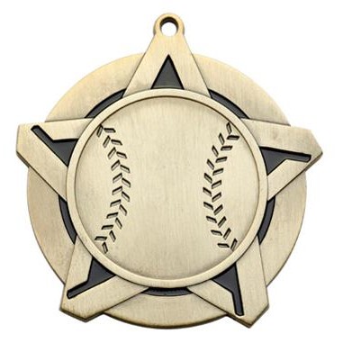 Super Star Medal - Baseball - 2-1/4" Diameter