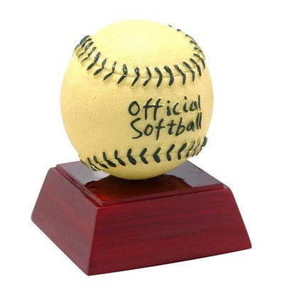 Softball Full Color Resin Sculpture - 4"