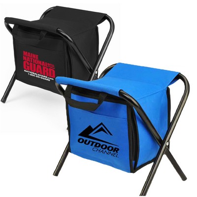 Portable Insulated Folding Cooler Stool, Holds 225lbs