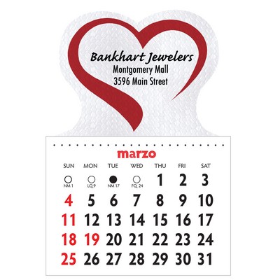 Designer Shaped Kwik-Stik Textured Vinyl Spanish Calendar w/ Heart Top