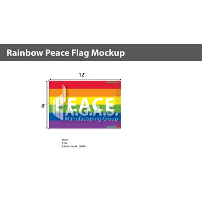 Rainbow Peace Deluxe Flag 8'X12'