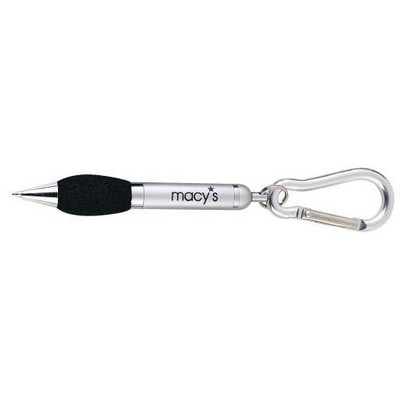 Carabiner Ball Point Pen w/ Soft Sponge Grip