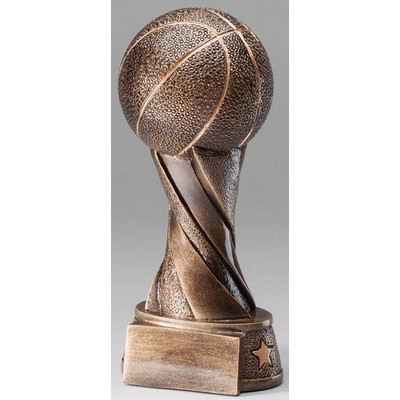 Basketball Spiral Pedestal Resin - 7-1/4"