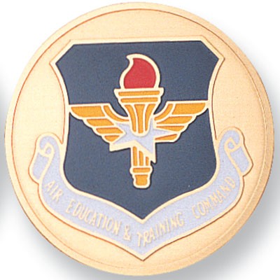 2" Air Education Training Command Etched Enameled Medallion Insert Disc