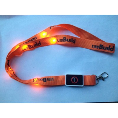 3/4" LED Light Up Alternative Polyester Lanyard with Metal Swivel Clasp