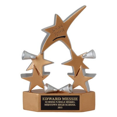 8-3/8" Gold Cheerleader 5-Star Award