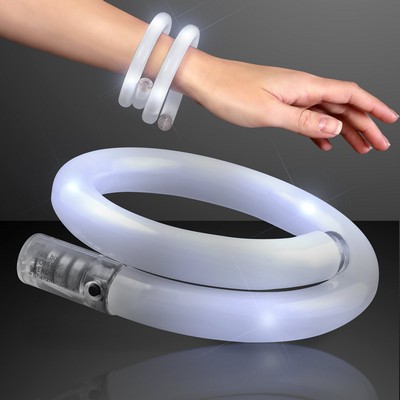 White Flash LED Wrap-Around Tube Bracelet - BLANK