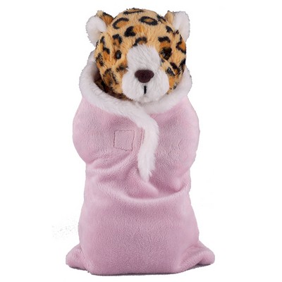 Soft Plush Leopard in Baby Sleep Bag Stuffed Animal