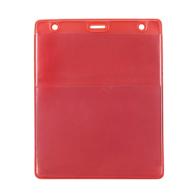 Event Vertical Event Vinyl Credential Wallet W/ Slot & Chain - Red