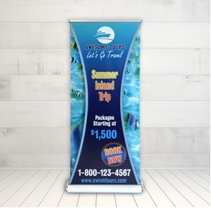 Deluxe Retractable Banner Stand w/2 Banners