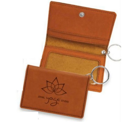 Keychain ID Holder, Rawhide Leatherette, 4 1/4" x 3"