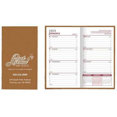 Metallic Color Cardstock Cover Monthly Pocket Planner