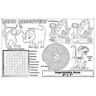 Dino Discovery - Imprintable Colorable Placemat