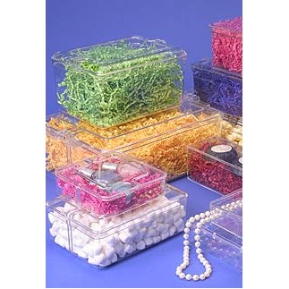 Standard Quality Rigid Rectangle Clear Plastic Box (5 9/16"x3"x1 1/8")