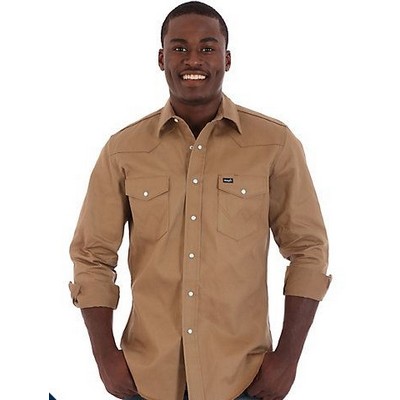 Wrangler® Men's Rawhide Brown Cowboy Cut® Western Long Sleeve Basics Work Shirt