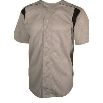 Youth 10 Oz. Stretch Double Knit Pro-Style Full Button Jersey Shirt w/ Contrast Insert & Piping