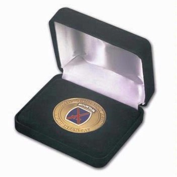 Black Velvet Hinged Coin Presentation Box for 2 1/2" Coin