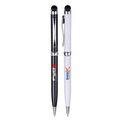 Slim Metal Ballpoint Pen with Stylus