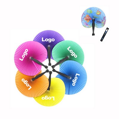 Oriental Round Shape Paper Folding Fan Handheld Fans