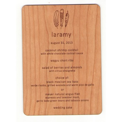 4" x 9" - Solid Hardwood Menus - Cocktail