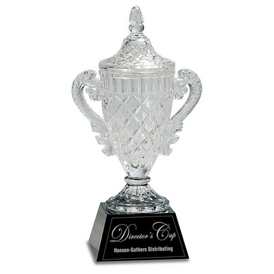 12 3/4" Crystal Cup on Black Pedestal Base