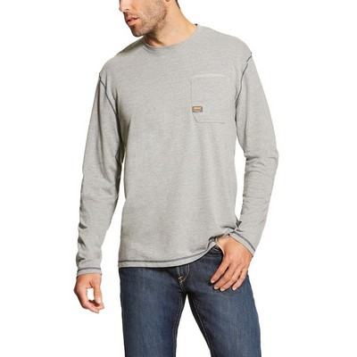 Ariat® Men's Heather Gray Rebar® Long Sleeve Workman Shirt