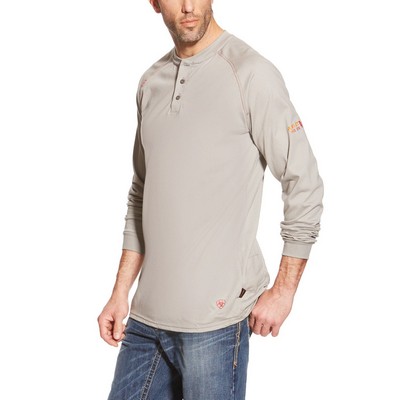 FR Henley Long Sleeve Silver Fox Shirt