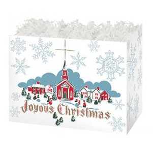 Small Joyous Christmas Theme Gift Basket Box