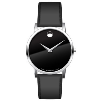 Movado Men's Classic Museum Watch w/Black Dial & Strap